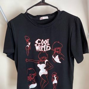Short sleeve graphic tee cartoon red white and black